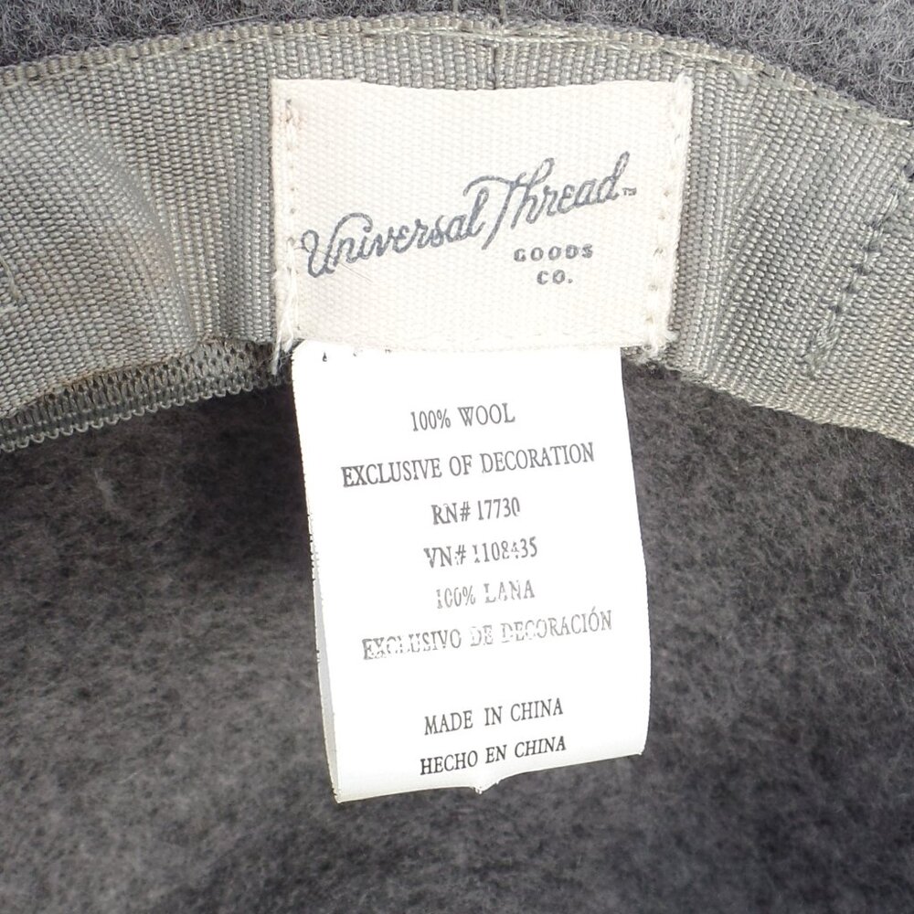 UNIVERSAL Thread 100% Wool Hat GRAY MEDIUM - Picture 7 of 9